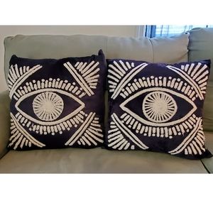 Pair of UO Velvet Magic Eye Throw Pillows